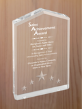 Star Point Acrylic - Outstanding Sales Award
