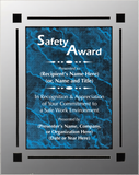 Acrylic Clear Plaque with Marble Design Accent - Safety Award