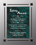 Acrylic Clear Plaque with Marble Design Accent - Safety Award