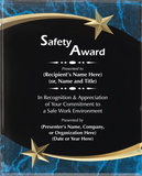 Acrylic Plaque with Marble and Shooting Star Accent - Safety Award