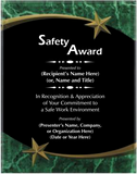 Acrylic Plaque with Marble and Shooting Star Accent - Safety Award
