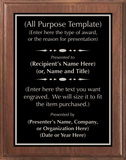 Walnut Wood Plaque with Standard Plate - Design Your Own Award