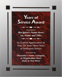 Acrylic Clear Plaque with Marble Design Accent - Years of Service Award