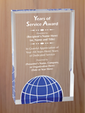Rising Globe Acrylic - Years of Service Award