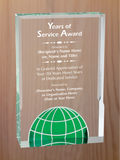 Rising Globe Acrylic - Years of Service Award
