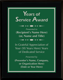 Gloss Black Wood Plaque with Standard Plate - Years of Service Award