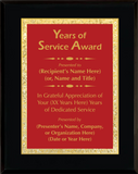 Gloss Black Wood Plaque with Decorative Plate - Years of Service Award