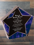 Velvet Star Acrylic - Years of Service Award