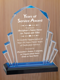 Faceted Fan Acrylic - Years of Service Award