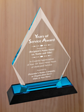 Arrow Point Acrylic - Years of Service Award