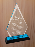 Arrow Point Acrylic - Years of Service Award