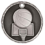 silver basketball medal in a 3D style