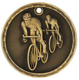 gold bicycling medal in a 3D style
