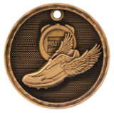 bronze track medal in a 3D style