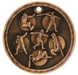 bronze track field events medal in a 3D style
