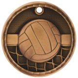 bronze volleyball medal in a 3D style