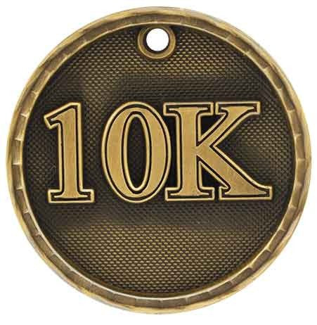 gold 10K medal in a 3D style