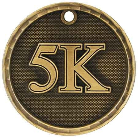 gold 5K medal in a 3D style