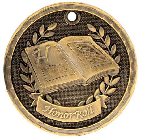 gold Honor Roll medal in a 3D style