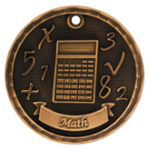 bronze math medal in a 3D style