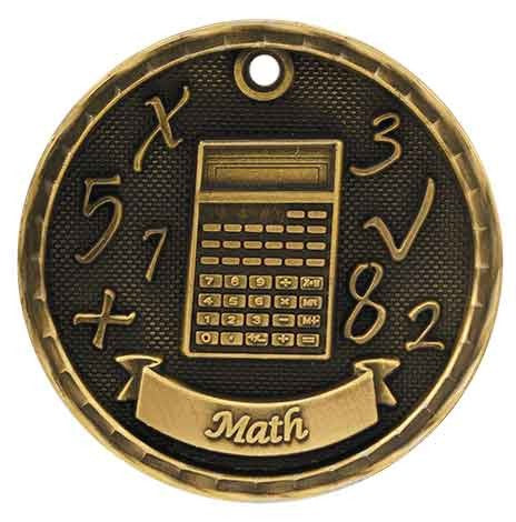 gold math medal in a 3D style
