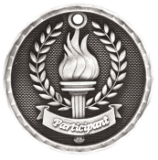 silver participant medal in a 3D style