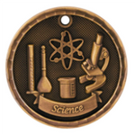 bronze science medal in a 3D style