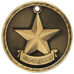 gold Star Performer medal in a 3D style