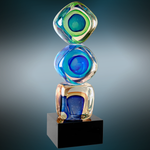 stacked blocks colorful glass award trophy