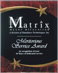 Acrylic Plaque with Marble and Shooting Star Accent - Retirement Award