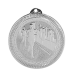 silver cross country or marathon medal in the BriteLazer style