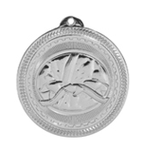 silver martial arts medal in the BriteLazer style