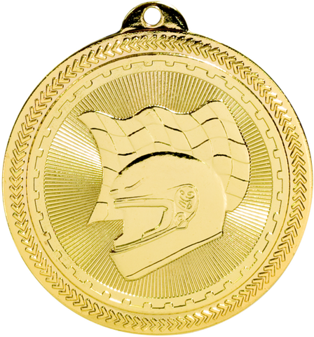gold racing medal in the BriteLazer style