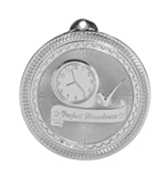 silver perfect attendance medal in the BriteLazer style