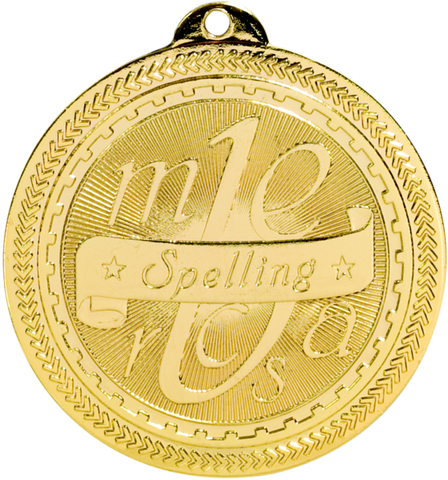 gold spelling medal in the BriteLazer style