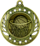 gold basketball medal in the Galaxy style
