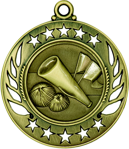 gold cheer medal in the Galaxy style