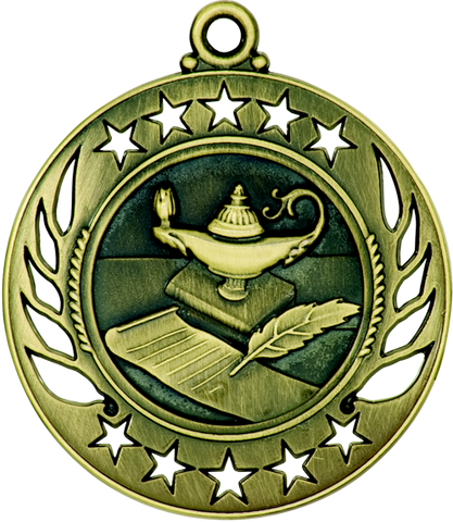 gold lamp of knowledge medal in the Galaxy style