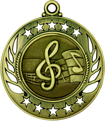 gold music medal in the Galaxy style