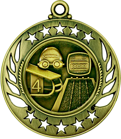 gold swimming medal in the Galaxy style
