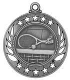 silver tennis medal in the Galaxy style
