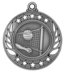 silver volleyball medal in the Galaxy style