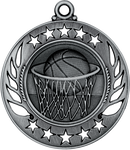 silver basketball medal in the Galaxy style