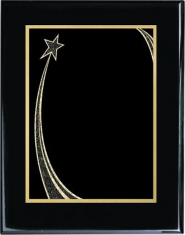 Gloss Black Wood Plaque with Decorative Plate - Community Service Award