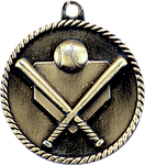 gold baseball or softball medal in a classic High Relief style