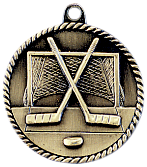 High Relief Hockey Medal