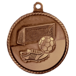 bronze soccer (futbol) medal in a classic High Relief style