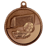 bronze soccer (futbol) medal in a classic High Relief style