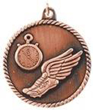 bronze track medal in a classic High Relief style