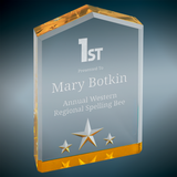 Star Point Acrylic Award with Gold Reflection